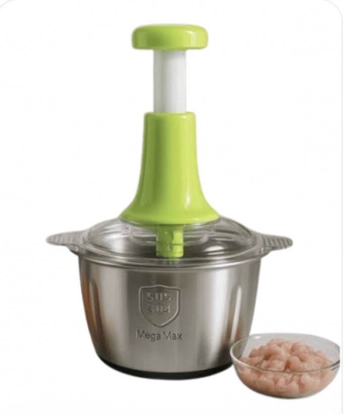 2L Stainless Steel Manual Food Chopper | Multi-Purpose Chopper
