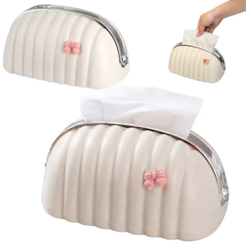 Shell Shape Tissue Box Holder – Elegant Wave Pattern Napkin Dispenser