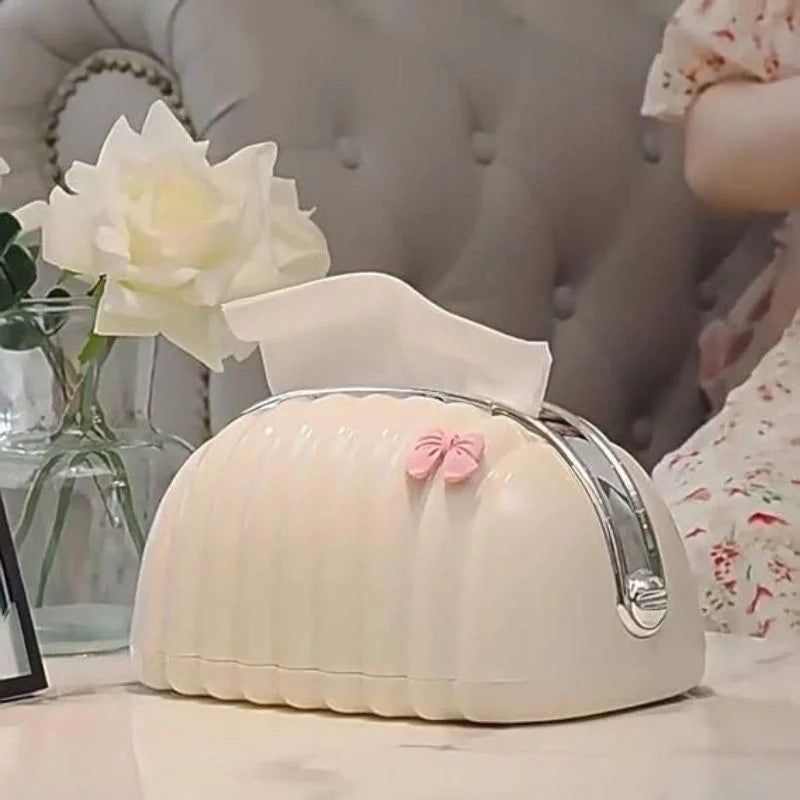 Shell Shape Tissue Box Holder – Elegant Wave Pattern Napkin Dispenser